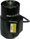 Objetivo con Focal Fija de 80mm, Iris automático, 2 Megapíxeles (2Mpx)